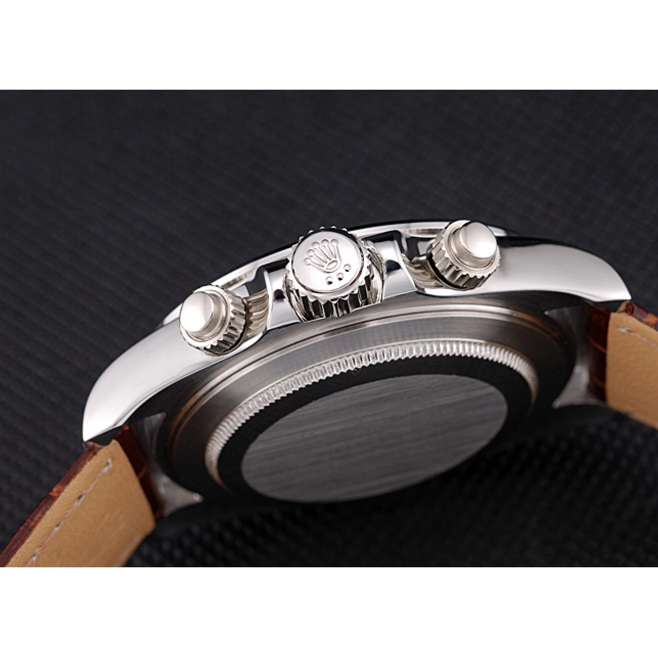 AAA Replica Watches Leather Steel Strap Rolex Dial Daytona Brown White Stainless Case 0702